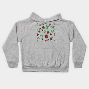 strawberry seamless pattern Kids Hoodie